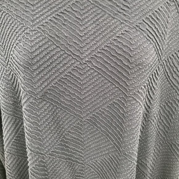 Maeve Womens Navy Blue Thick Embossed Peplum 3/4 Sleeve Scoop Neck Top Size M - Picture 3 of 9